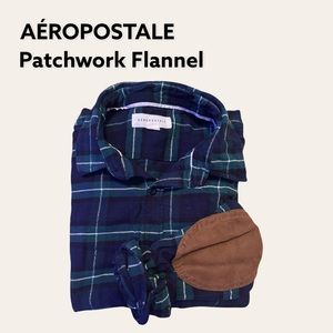 AÉROPOSTALE MENS Flannel w/ Patchwork